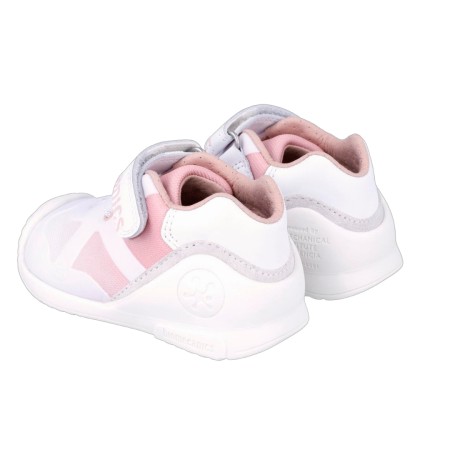 Παιδικό ανατομικό sneaker για κορίτσια Biomecanics λευκό ροζ 242150-D